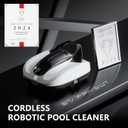 Starrybot Cordless Robotic Pool Cleaner, Portable Swimming Robotic Pool Vacuum Self-Parking Technology, Ideal for Above-Ground Pools up to 900 Sq.Ft, White