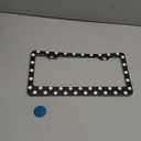 2Pack White Black Racing Polka Dot Car License Plate Frames, Aluminum Car Tags Frame with Screws Caps