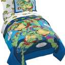 Jay Franco Nickelodeon Teenage Mutant Ninja Turtles Ready to Roll 5 Piece Twin Bed Set - Includes Reversible Comforter & Sheet Set Bedding - Super Soft Fade Resistant Microfiber (Blue - Tmnt)