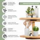 2-Tier Lazy Susan Organizer - Bamboo Wooden Lazy Susan - 360 Double Rotating Turntable for Cabinet & Dining Table