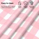 12 Pcs Pink Gingham Tablecloth 54 108 Inches Pink and White Checkered Table Cloth Disposable Plastic Waterproof Tablecover for Outdoor Picnic, Birthday Party, Holiday Dinner