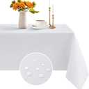 Romanstile White Rectangle Tablecloth - 60 x 120 inch Large Waterproof and Wrinkle Resistant Washable Polyester Table Cloth for Kitchen Dining/Party/Wedding Indoor and Outdoor Use
