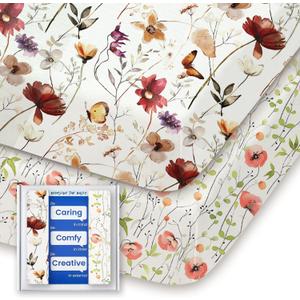 Graco Pack and Play Sheets Fitted, TotBasic Ultra Soft Mini Crib Sheets Boy, Neutral Pack N Play Mattress Sheets Hypoallergenic and Soothing, Premium Jersey Playrad Sheets, 2 Pack