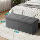 35-INCH Storage Ottoman Bench, Footrest with Storage, End of Bed Bench Coffee Table for Living Room, Bedroom, Entryway, Dark Gray