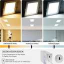 LZHOME 4-Packs 11 inch Square Recessed Light: 3 Color Temperature Selectable & Dimmable Lamp, 2200 Lumens Ultra Thin Led Canless Downlight Lighting with Junction Box, 26W Eqv 230W