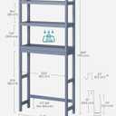 SONGMICS Over The Toilet Storage, 3-Tier Over Toilet Bathroom Organizer with Adjustable Shelf, 10.2 x 24.8 x 66.9 Inches, Space-Saving, Gray UBTS001G01