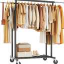 HYSEYY Heavy Duty Clothes Rack, Rolling Clothing Rack for Hanging Clothes with Shelves Load 700LBS,Portable Garment Wardrobe Closet Rack with Wheels for Bedroom,Laundry Room,Retail Store,Black