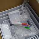 10 Pcs White Acrylic Buffet Risers with Mini Sign and Marker, Food Display Stands for Buffet Table Party Catering Dessert Jewelry Collectibles, Acrylic Cube Nesting Boxes with Hollow Bottoms 8 Sizes (10" 9" 8" 7" 6" 5" 4" 4" 3" 3")