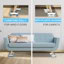 New Upgraded Furniture Sliders for Hard Floors & Carpets, 2-in-1 Furniture Movers with Wheels, Furniture Dolly for Moving Heavy Duty Sofa, Bed, Appliance, Load Capacity Up to 750lb