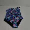 Aqua Eve One Piece Bathing Suit for Women Tummy Control Swimsuit Slimming Vintage Swimwear (X-Large, Colorful Leaves)