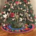 Vintage Red and Blue Christmas Tree Skirt, It's The Most Onederful Time of The Year Decor, Xmas Tree Mat Ornaments for Winter New Year Home Party Holiday Indoor Decor, 36 Inch (Wonderful)