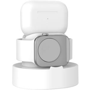 SOKUSIN Stand for Apple Watch Charger - iWatch AirPod 2 in 1 Charging Stand Holder Dock Compatible with Apple Watch Series 10 9 8 Ultra2 Ultra SE2 7 6 SE 5 4 3 2 and AirPods 1/2/3/Pro (White)