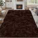 8x10 Area Rugs for Living Room Bedroom: Ultra Soft Fluffy Shag Rug Upgrade Non-Slip Non-Shedding Large Fuzzy Plush Carpet Indoor Floor Carpets for Kids Room Playroom Nursery Dorms Home Decor Brown