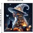 mjcakrn Halloween Paint by Numbers Kit for Adults, Halloween Paint-by-Number Kits, Acrylic Easy Painting by Numbers, Paint by Numbers on Canvas for Home Wall Decor 14x14 Inch