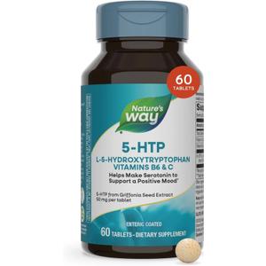 Nature's Way 5-HTP Supplement, Serotonin Production Support*, 60 ct (EXP 11/30/28)