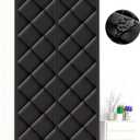 Magnetic Thermal Insulated Door Curtain, with Heavy Duty Windproof Waterproof Cotton Curtain, Soundproof,for Air Conditioner Room, Heater Room, Living Room, Back Door Leather Dark Black 36x84 Inch