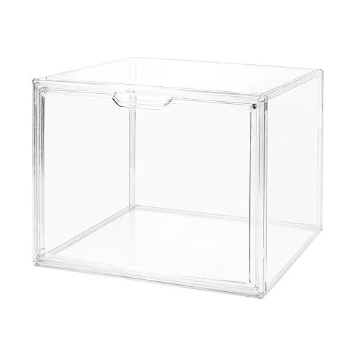 Seaniss Clear Acrylic Display Case with Magnetic Lid-Dustproof Plastic Book Storage box,Clear Box,Purse Storage Organizer,Action Figure Display Case,Acrylic Sneaker Shoe Box(1 Pack)