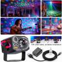 Dj Party Disco Ball Lights with Pattern and Sound Activated,10 ft USB Cable, Laucnpty LED Stage Strobe Light that Sync with Music, Christmas Rave/Home Karaoke/Dance/Club Bar Lights for Parties
