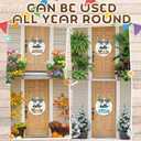 20Pcs Interchangeable Welcome Sign for Front Door Seasonal Wooden Holiday Wreaths Farmhouse Door Decor Changeable Outdoor Decorations for Home Porch Gifts Christmas Fall Outside Hanging Sign