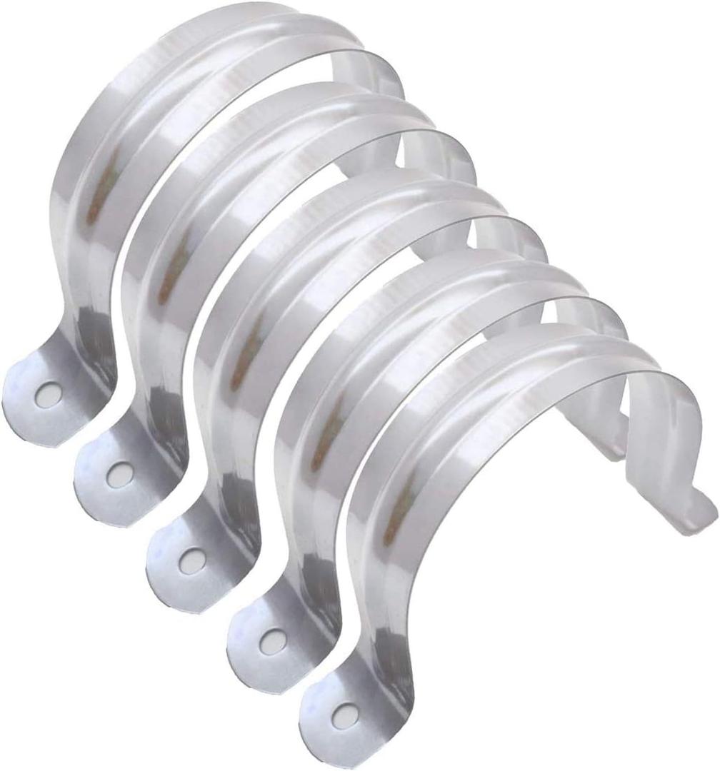 6 Pcs 4inch Rigid Pipe Strap,Two Hole Stainless Steel Strap U Bracket, Widened Tube Strap Tension Clip Assortment Kit Heavy Duty Pipe Clamp110mm