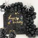 4FT x 6FT Black Shimmer Wall Backdrop, Shiny Sequins, 24PCS Sequins Backdrop Decoration Panels, Glitter Bling Photo Background Decorations for Birthday Party Wedding Engagement Anniversary Graduation