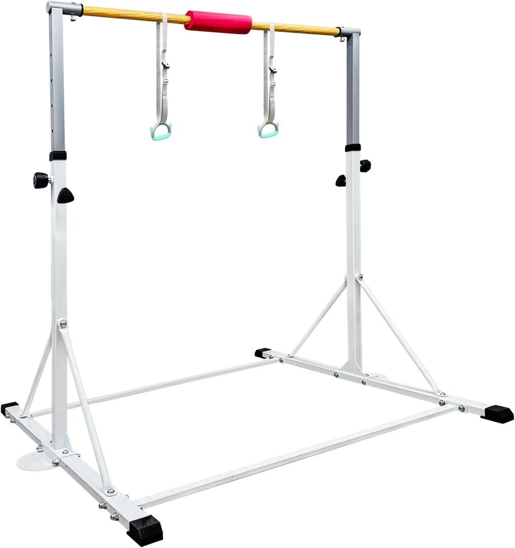 GLANT Gymnastic Kip Bar,Horizontal Bar for Kids Girls Junior,3' to 5' Adjustable Height,Home Gym Equipment,Ideal for Indoor and Home Training,1-4 Levels,300lbs Weight Capacity