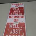 2 x Alotpower Halloween Decorations Metal Tin Sign for Outdoor Yard, Garage Wall, Rustic Vintage Beware of Well Just Beware, 7.8x11.8in