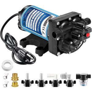 WASSERMANN Water Pressure Pump 115 Volt AC 5.5GPM 60PSI,Water Pump Self Priming Diaphragm Pump with Pressure Switch for Kitchen Bathroom Marine Yacht Garden