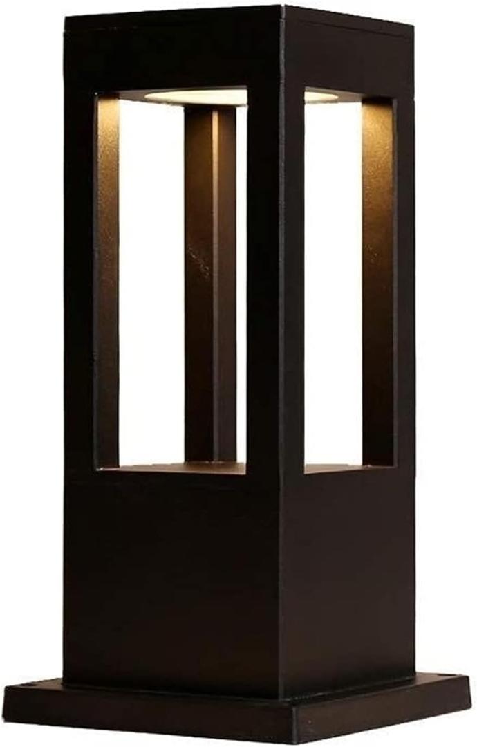 SLAWA Modern Outdoor Post Light Fixture, LED Outdoor Column Lights with Aluminum housing IP55 Waterproof Square Pillar Lights Outdoor, External Lawn Bollard Lantern for Porch, Garden, Front Yard