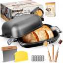 Cloche Loaf Dutch Oven, Pre-Seasoned, 9.5QT, 13 LBS Heavy Duty, Non-Stick, Large Bread Loaf Pan, Oval Cast Iron Bread Pan With Lid, Cloche Homemade Loaf Pan, Sourdough Artisan Bread Baking Pan