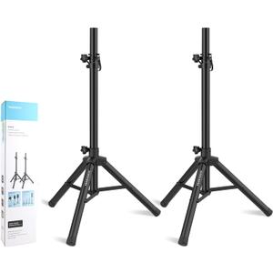 Pair of Tripod Speaker Stands Adjustable Height from 33.5" to 53.5" Slim Mini Speaker Stand PA DJ Short Tripod Speaker Stand