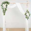 Artificial Wedding Arch Flowers Kit(Pack of 3),2Pcs Artificial Flower Arch Decor,1Pcs Sheer Drape for Wedding Ceremony Arbor for WeddingCeremony (Fairy White)