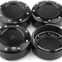 Wheel Center Caps for Mayhem Wheel Center Hubcaps, 4 Pack, Black (Clip Diameter: 3.74in, Mounting Clip Length: 0.1in)
