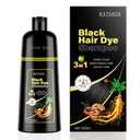 KAISASA Black Hair Dye Shampoo 3 in 1, Hair Color Shampoo for Women and Men, Hair Dye to Cover Gray Hair, Herbal Ingredient Shampoos for Grey Hair Coverage 500ml (Black)