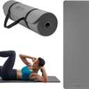 Gaiam Essentials 2/5" Thick (10mm) Yoga & Pilates, Fitness & Exercise Mat with Easy-Cinch Carrier Strap Cusion Support For Fitness and Gym Workouts