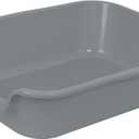 1 Pack of Extra Large Cat Litter Box (ABS Material), Low Entry Senior Litter Pen for Geriatric Kitty Big Cats, Jumbo Pet Safe Litter Boxes Tray for Indoor Pets Potty (Gray, 20" L x 15.5" W)