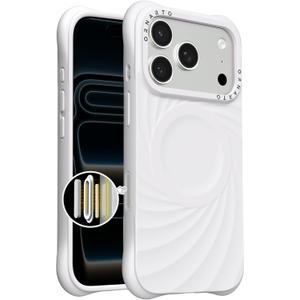 ORNARTO Vortuxe for iPhone 17 Pro Case 6.3" | 2X MIL-STD Protection | Camera Control Button | Compatible with MagSafe | Sleek Aesthetic Liquid Silicone Phone Cover | White