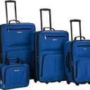 Rockland Journey Softside Upright Luggage Set,Expandable, Blue, 4-Piece (14/19/24/28)