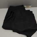 Eddoyee Harem Pants for Women, High Waisted Elastic Cropped Pants Ankle Length with Cargo Seam Layered Design (Small, Black)