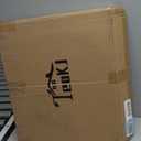 TeoKJ 2 Tier Gold Side Table, Folding Round Metal End Table Small Nightstand with Two Removable Tray for Bedroom Living Room Bedside Small Spaces Gold + White