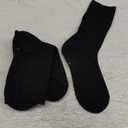 Facool Diabetic Socks for Men Women, Merino Wool Non-Binding Top Crew Socks with Cushion Sole, Seamless Toe 3 Pairs (Medium, Black X 3)