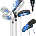 5/6 Pieces Kids Golf Club Set, Junior Golf Club Set Ages 4-12 Includes Stand Bag, 1# Drive, 5# Hybrid, 6/7#, 9/P# Irons and Putter Right Hand for Boys Girls (Blue)