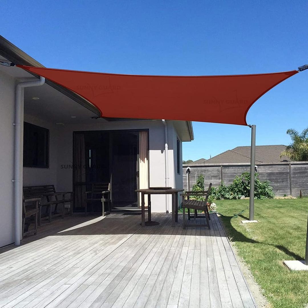 SUNNY GUARD Sun Shade Sail 8' x 10' Rectangle Terra Red UV Block Sunshade for Backyard Yard Deck Patio Garden Outdoor Activities and Facility (We Make Custom Size)