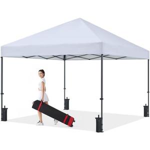 COOSHADE Durable Easy Pop Up Canopy Tent 12x12Ft (Silver White)