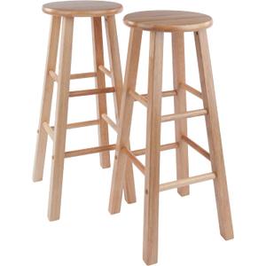 Winsome Element 2-Piece Counter Stool Set, Classic Backless Bar Chairs for Kitchen & Dining Room Seating, Timeless Essential Furniture for Home, Dorm, Apartments, 29 In