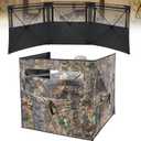 See Through Hunting Blind, 3 Panel Ground Blinds for Deer Hunting with Carrying Bag, Pop Up Camouflage Panel Blind Tent for Deer Duck Turkey Hunting (3 Panel(1-2 Person))