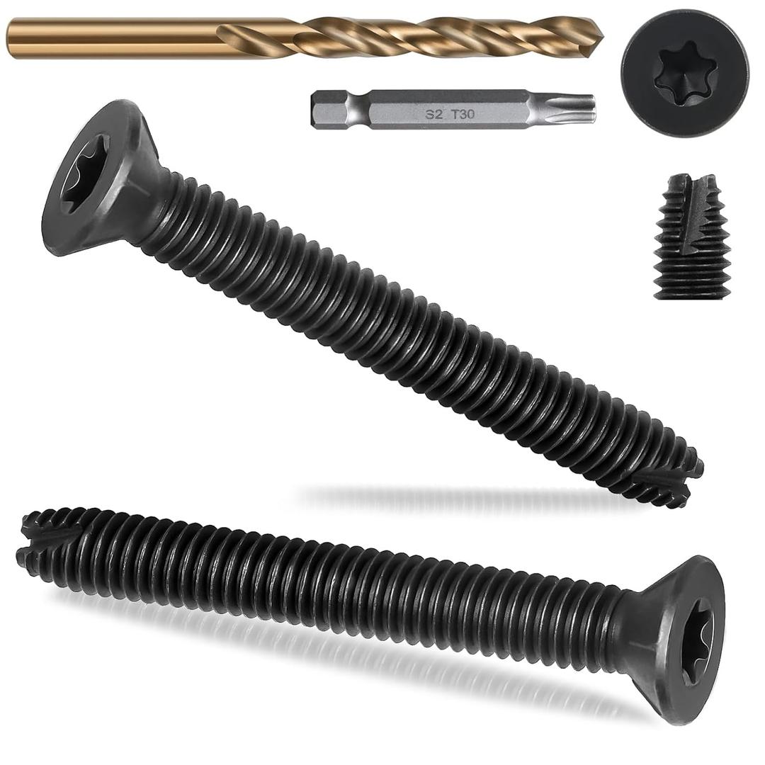 1/4-20 x 2-1/2" Flat Head Thread Cutting Self Drilling Deck Screws, Type 7, Star Drive T-30, Steel Floorboard Thread Cutting Screws for Wood & Metal-100 Pack