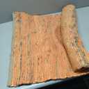 Chardin home Jute and Rust Cotton Runner Rug – 2x5 Ft Handwoven Reversible Rug – Boho Farmhouse Hallway or Entryway Accent – Rustic Country Decor in Orange and Natural Jute