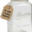 kitchentoolz 2 Gallon Glass Mason Jar with Airtight Wooden Lid  Wide Mouth Square Storage Container with Measurement Marks  Ideal for Pantry Organization, Dry Goods & Food Prep (Pack of 1)