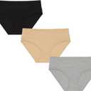 Motherhood Maternity womens Foldover Brief Panty 3-pack (Medium, Heather Grey/Essential Nude/Core Black)